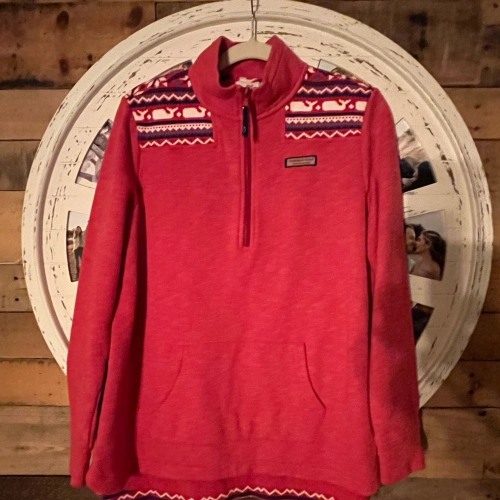 Vineyard Vines long sleeve quarter zip hoodie, women Large.